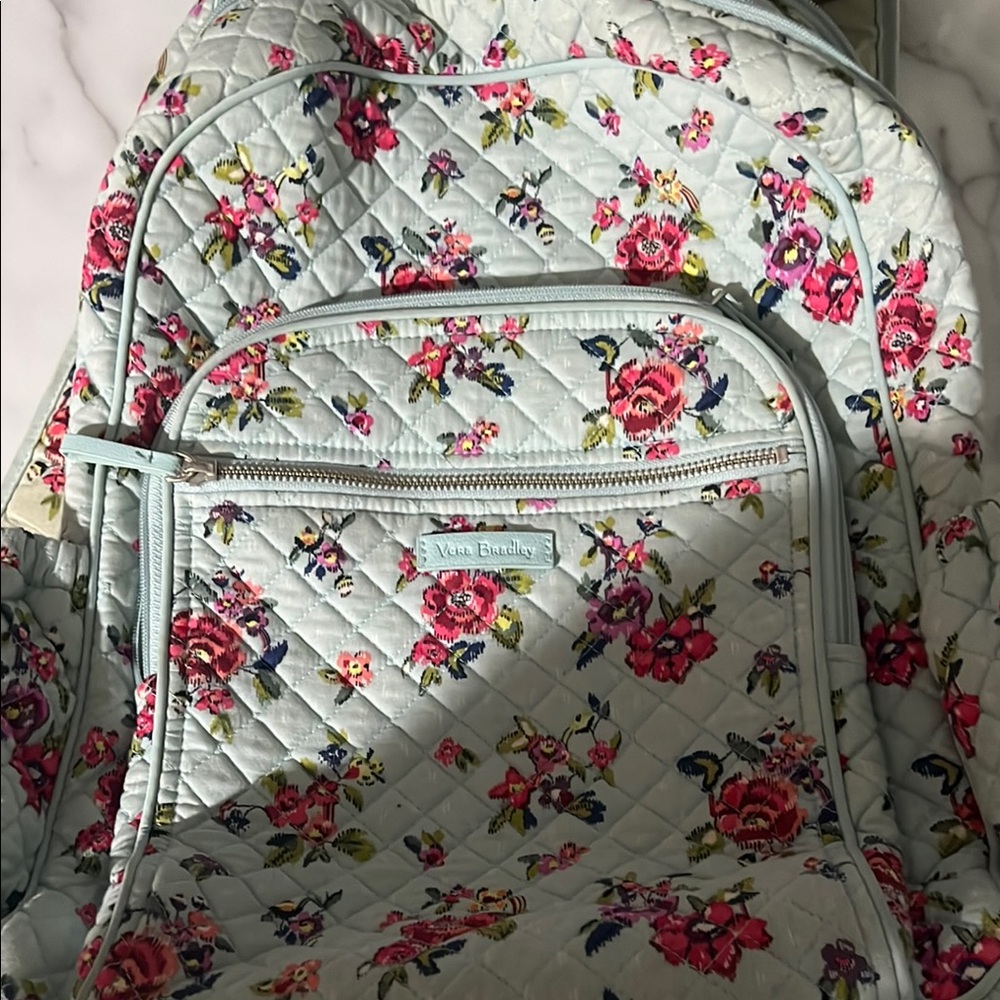 Vera Bradley Blue and Pink Floral Backpack